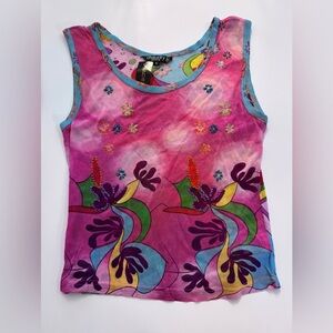 Chaudry KC Pink Multi Tank‎ Top Women's Small NWT